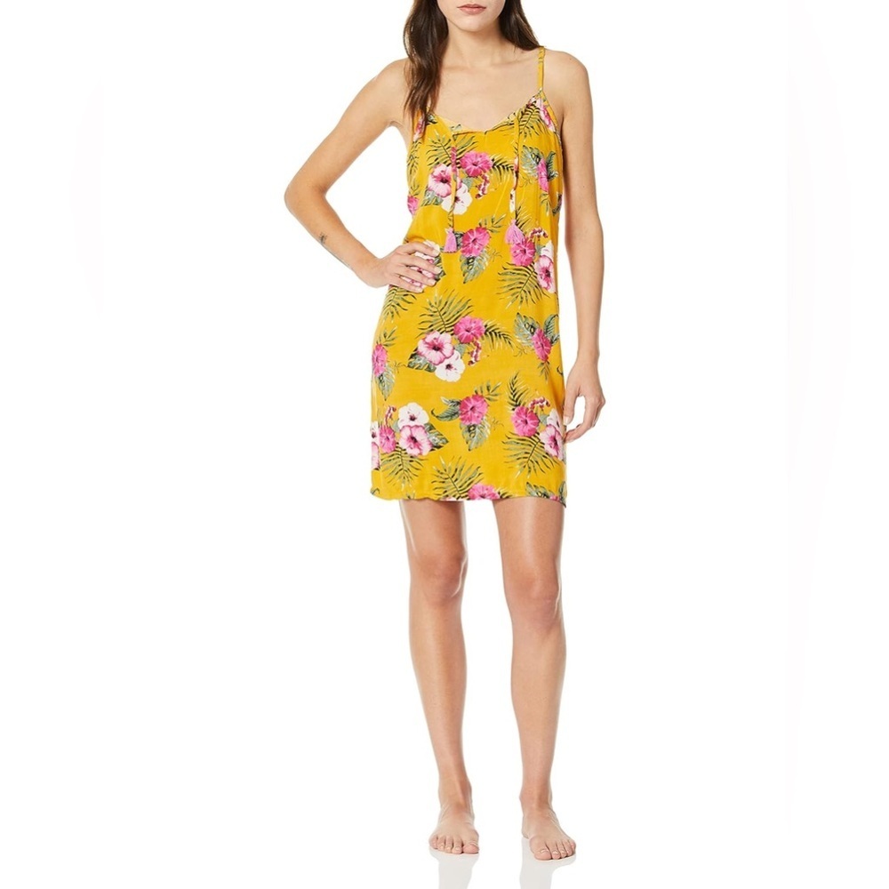 PJ Salvage Women’s Tahitian Tropics Dress in yellow & pink florals, Size S, NWT!